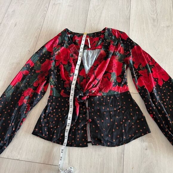 Free People Run Free Floral Blouse size xs - Picture 2 of 9